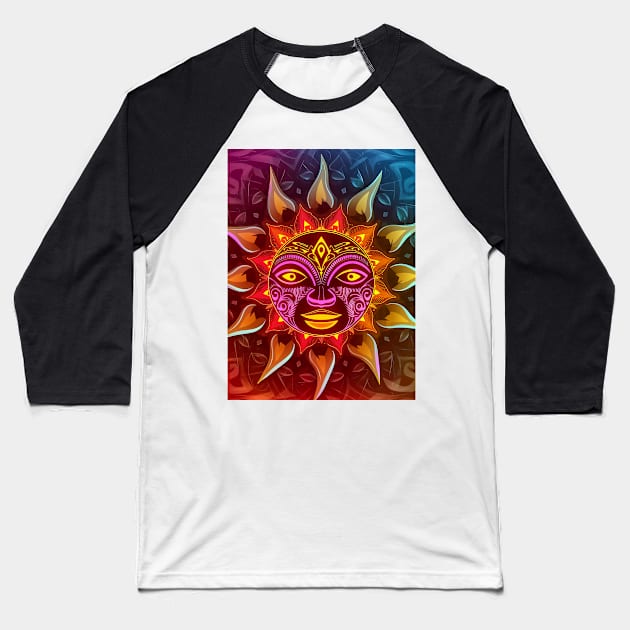 SUN FACE Baseball T-Shirt by likbatonboot